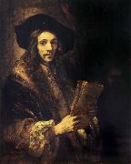 Rembrandt, Portrait of a young madn holding a book